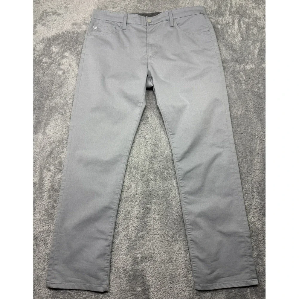 AG Adriano Goldschmied Everett Slim Straight Pants 36x34 Gray Made In Italy